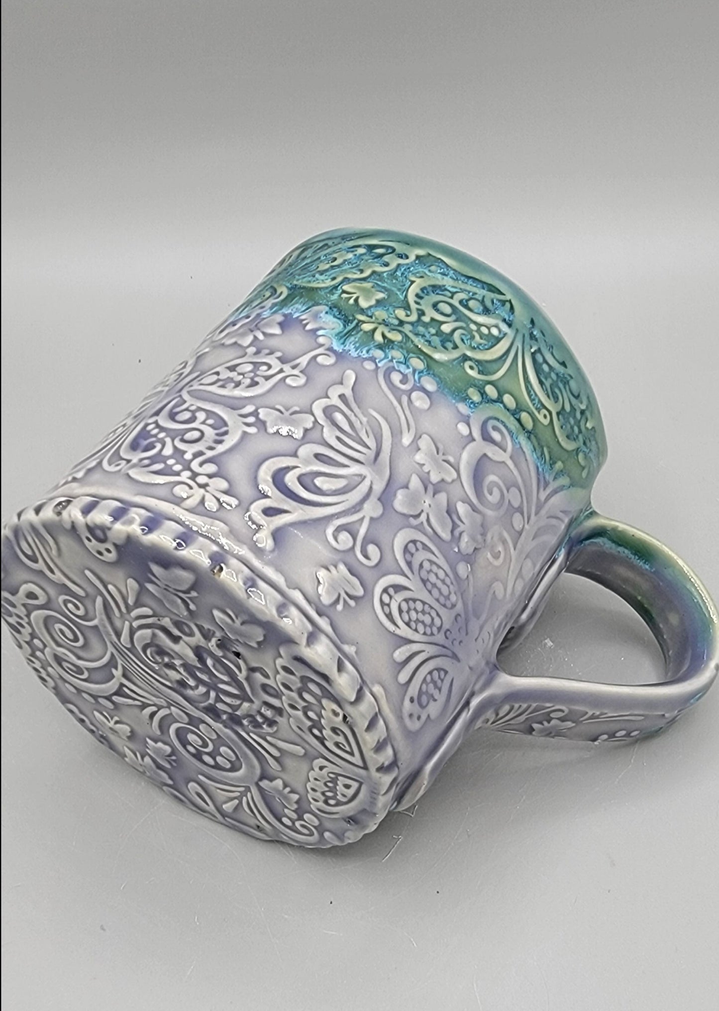 14-15 oz Embossed Butterflies Coffee Mug In Alice Dreams