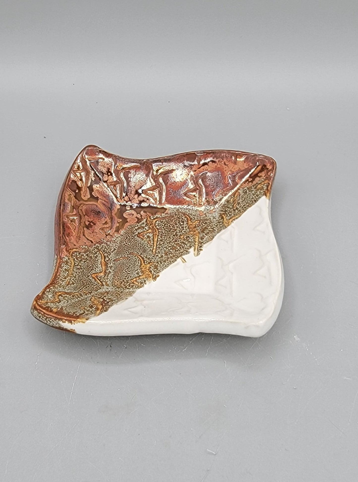 4 inch Embossed Dancer Fancy Square Trinket Dish With Music Note Bottom