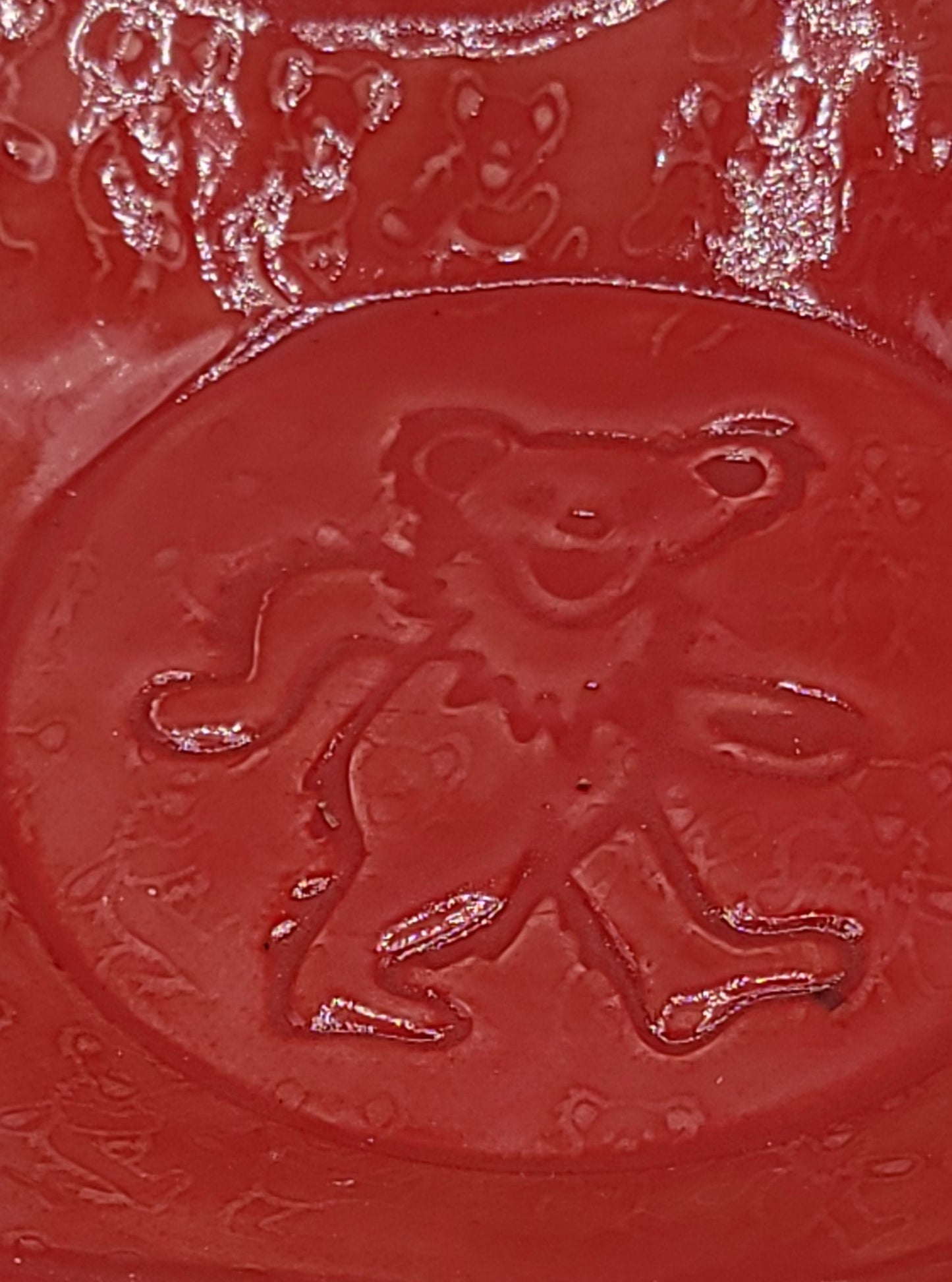 5 inch Embossed Bear Fancy Square Trinket Dish With Music Note Bottoms