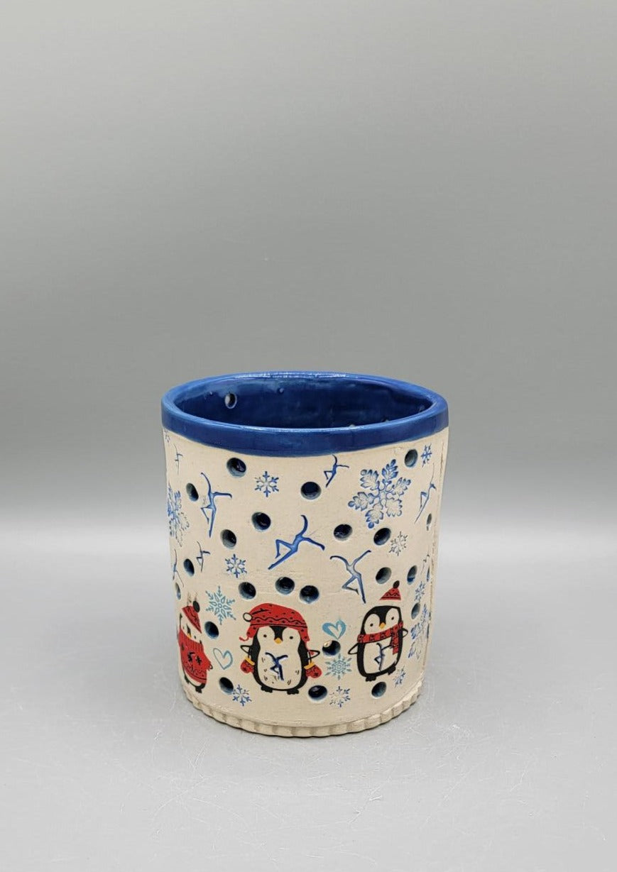 Hand Painted Imprinted Dancer & Penguins Luminary