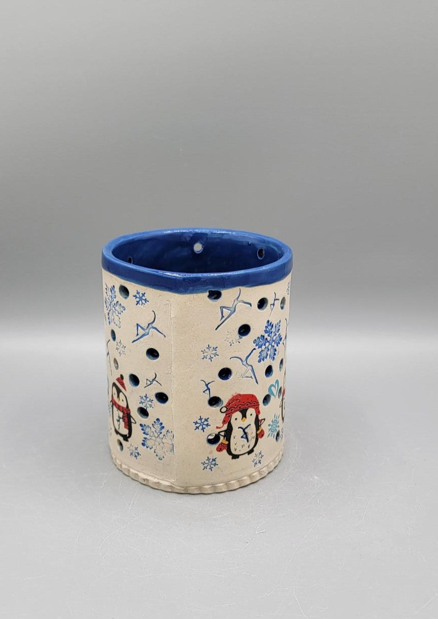Hand Painted Imprinted Dancer & Penguins Luminary