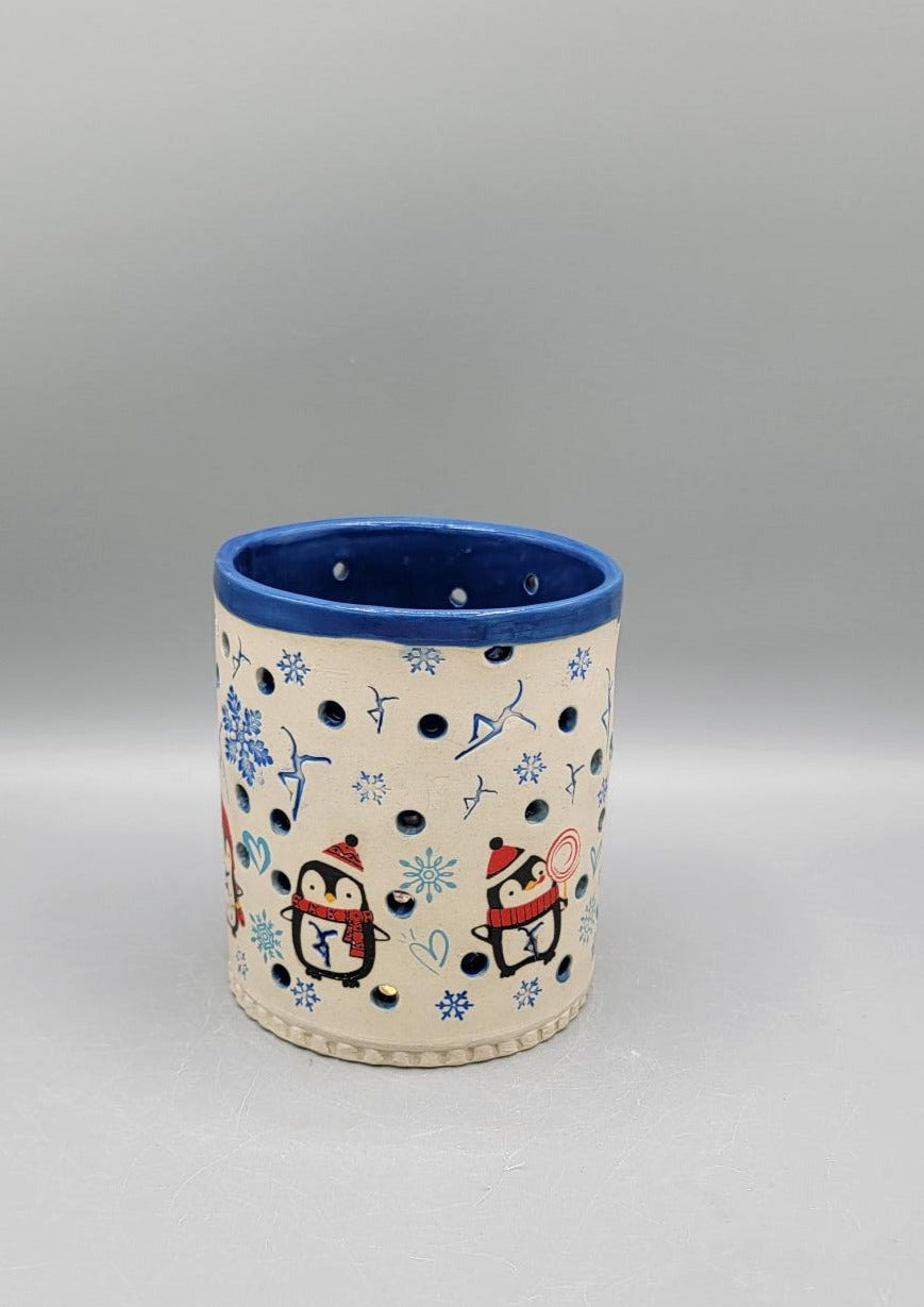 Hand Painted Imprinted Dancer & Penguins Luminary