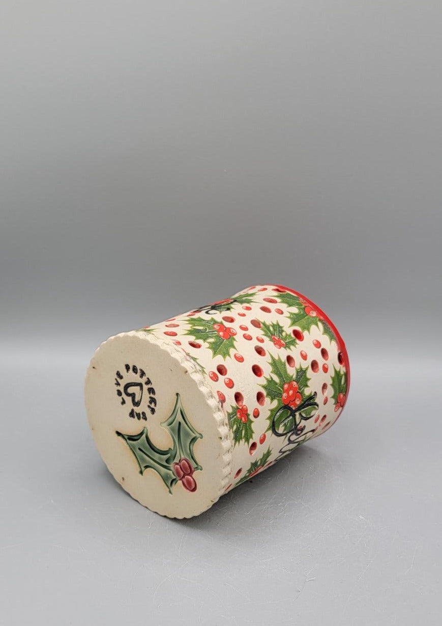 Hand Painted Believe & Holly Luminary