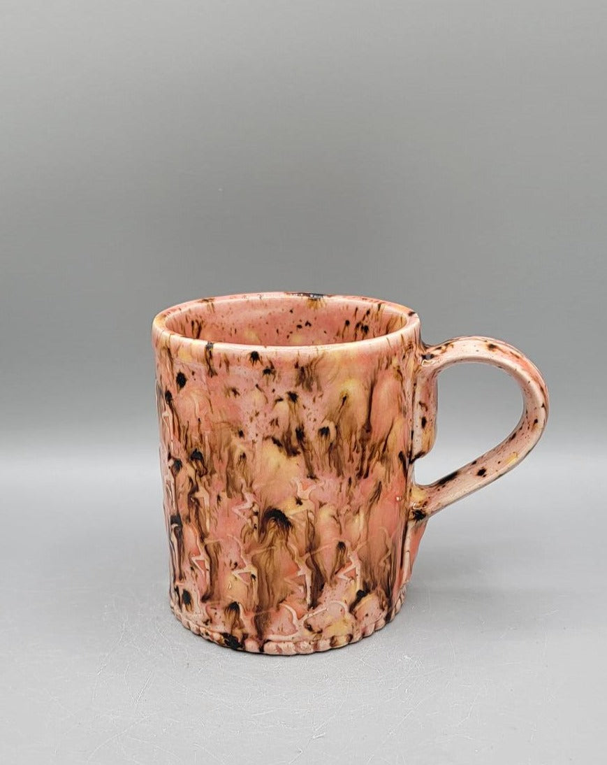 Embossed Dancer Ceramic Mug in Piggy Pink
