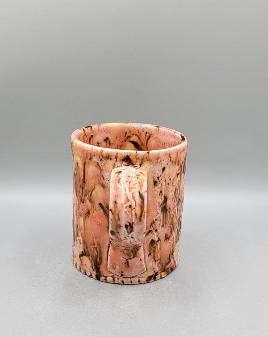 Embossed Dancer Ceramic Mug in Piggy Pink