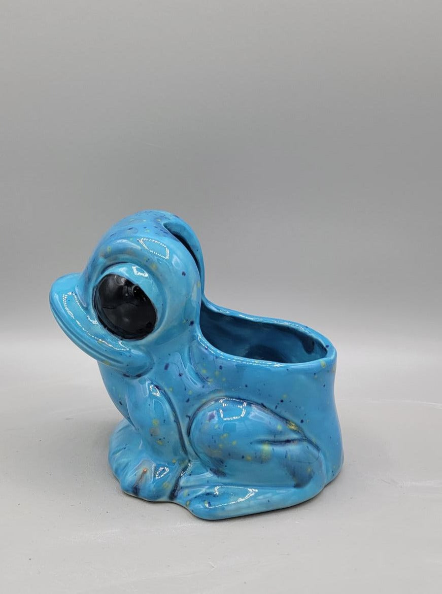 Blue Speckled Frog Planter