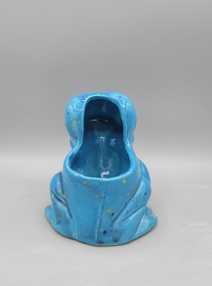 Blue Speckled Frog Planter