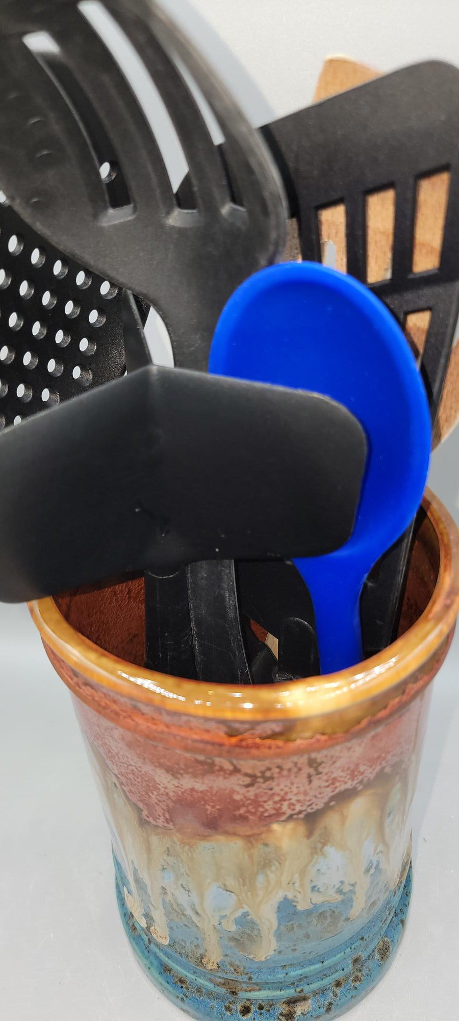 Tall, Wide Mouthed Vase or Utensil Holder