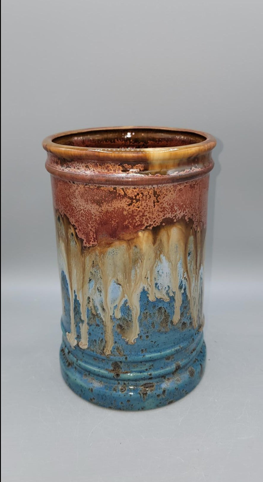 Tall, Wide Mouthed Vase or Utensil Holder