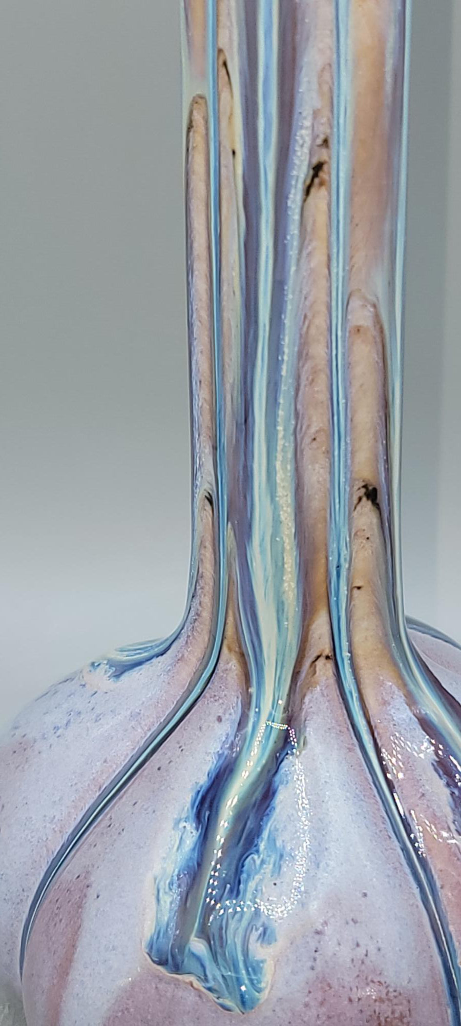 Tall Curvy Bud Vase in Melty Purple Cascades