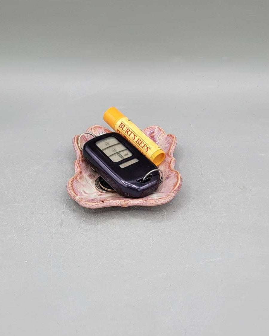 4 inch Fancy Square Trinket Dish in Pink-a-licious
