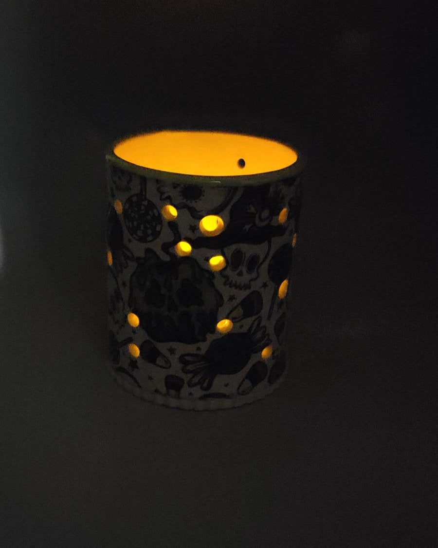 Hand Painted Spooky Luminary