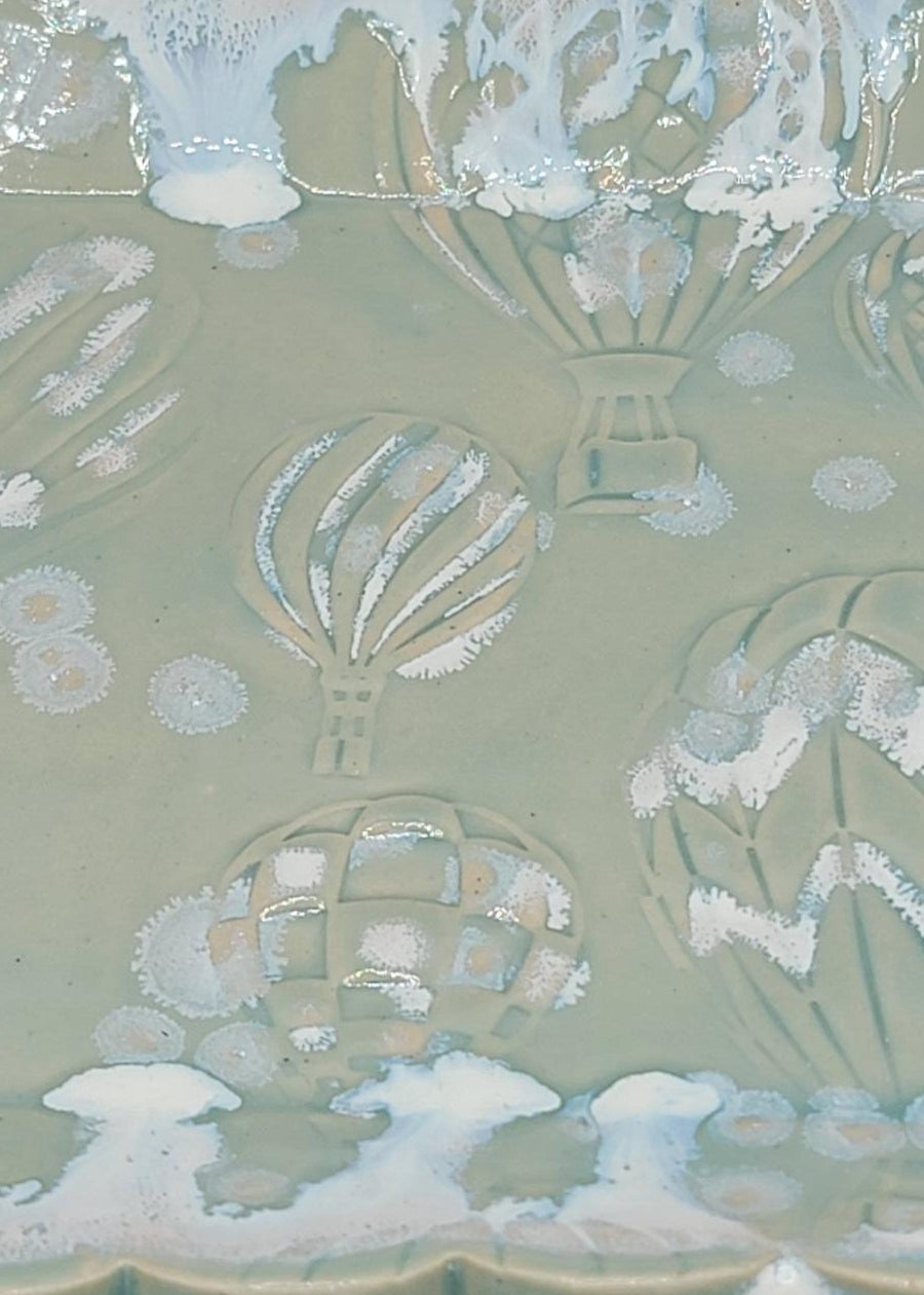 11.75X7 inch X-Large Platter with Embossed Hot Air Balloons in Under the Sea