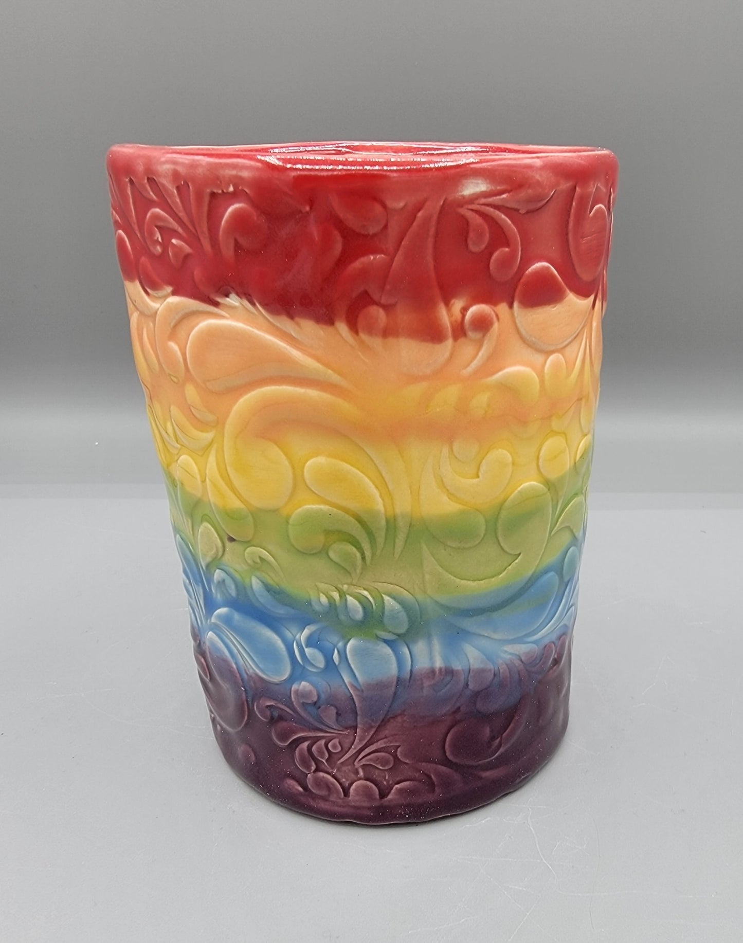 Rainbow Paisley Pencil Holder