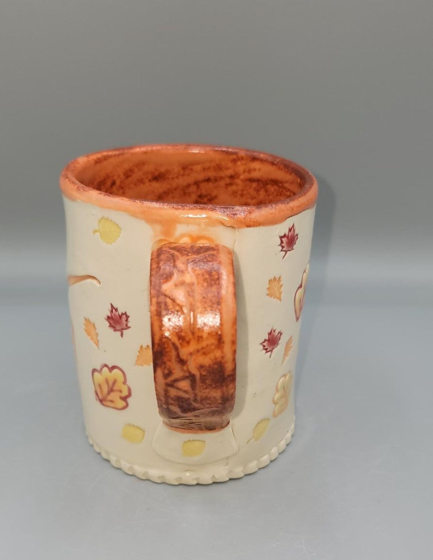 14-15 oz Hand Painted Imprinted Dancer and Leaves Ceramic Coffee Mug