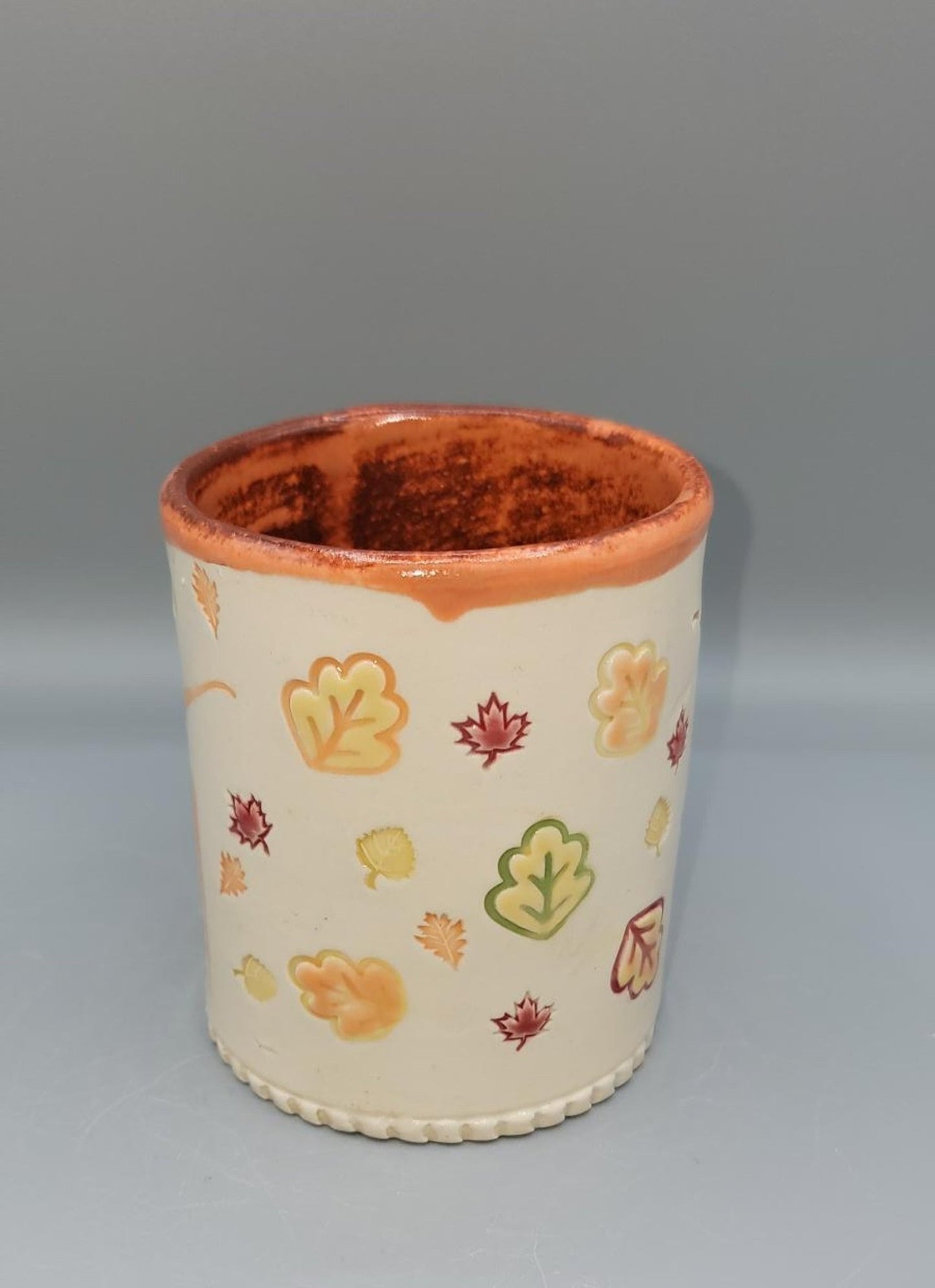 14-15 oz Hand Painted Imprinted Dancer and Leaves Ceramic Coffee Mug
