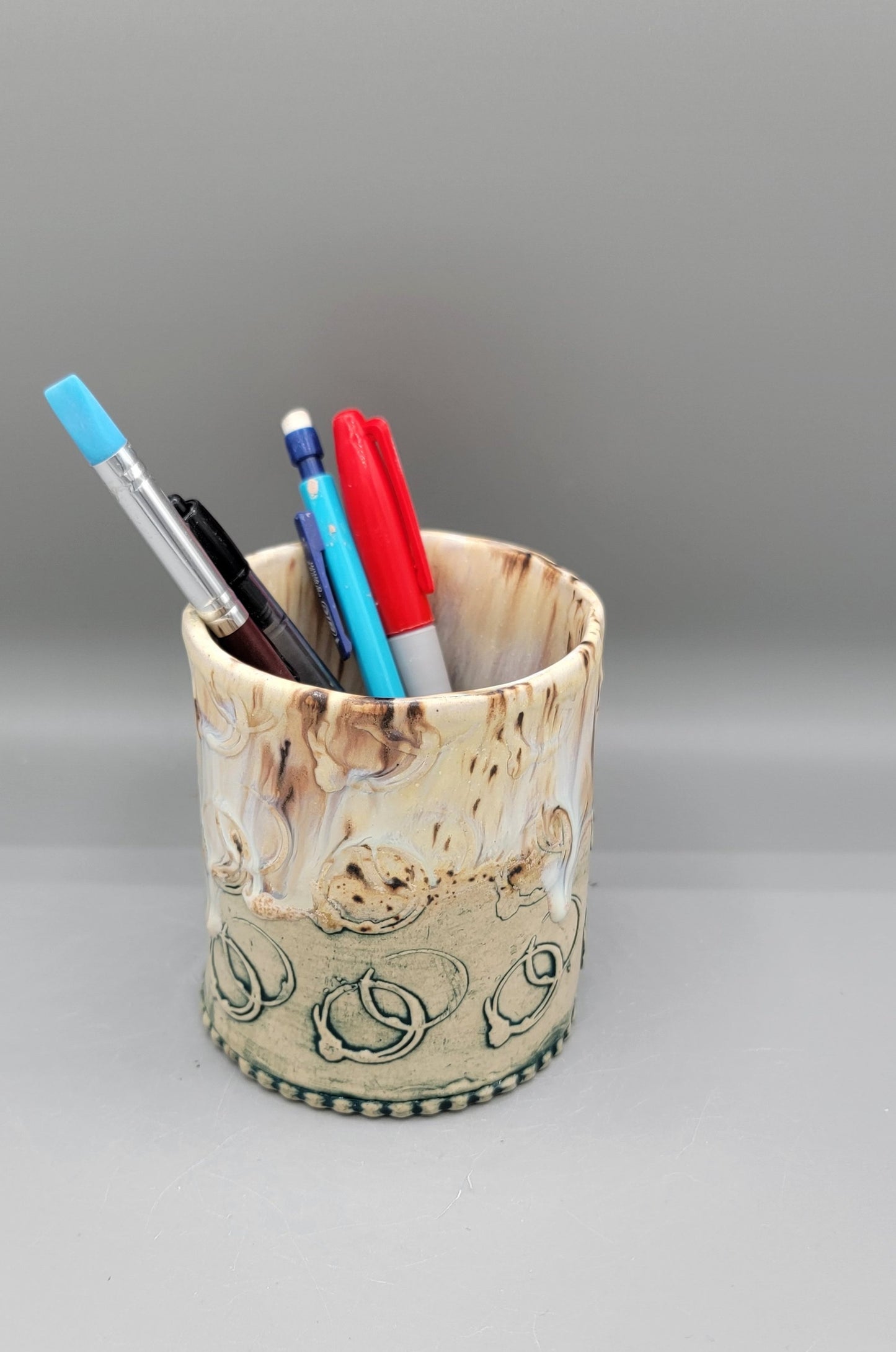 Embossed Rings Pencil Holder in Oceans Delight