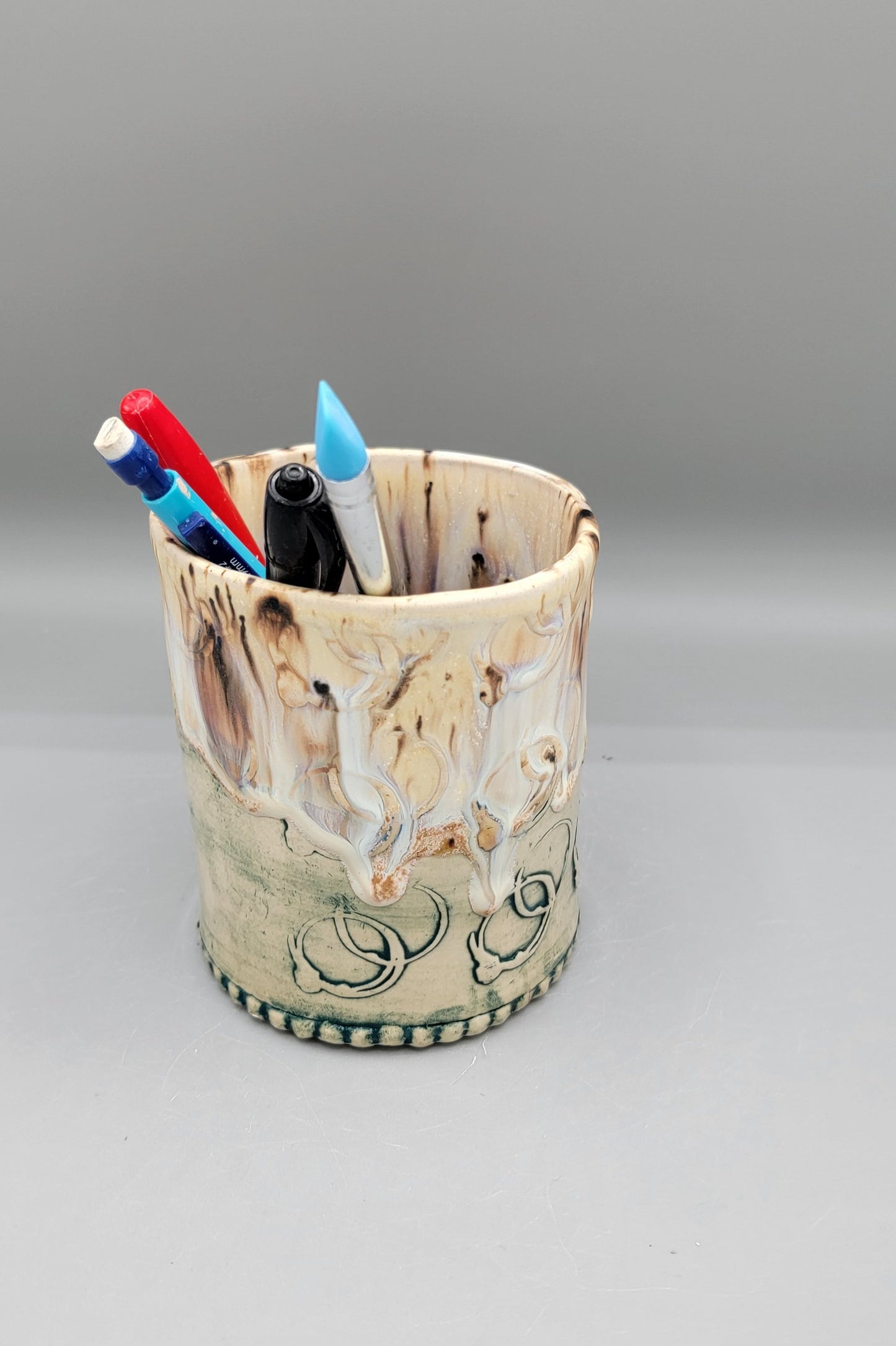 Embossed Rings Pencil Holder in Oceans Delight