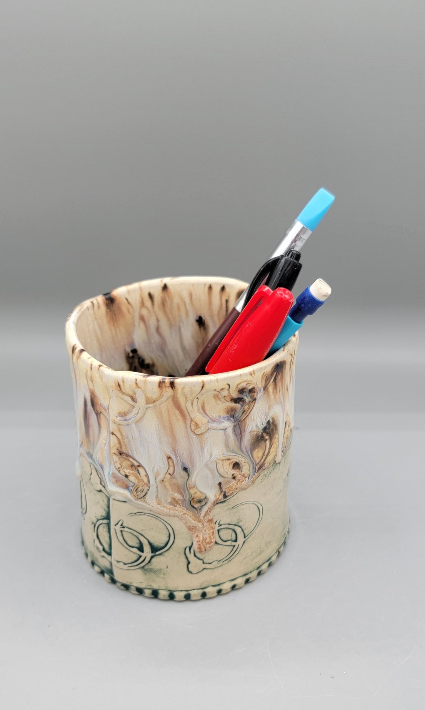 Embossed Rings Pencil Holder in Oceans Delight