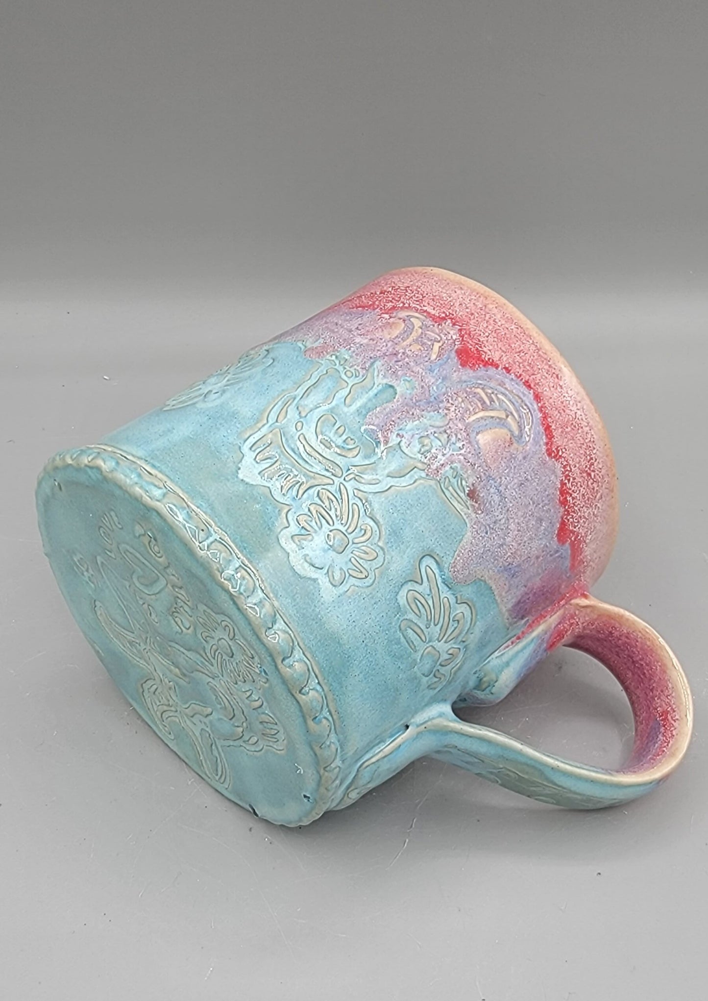 14-15oz Embossed BMFS Happy Goat Ceramic Mug in Unicorn Dreamland With Music Notes on Inside