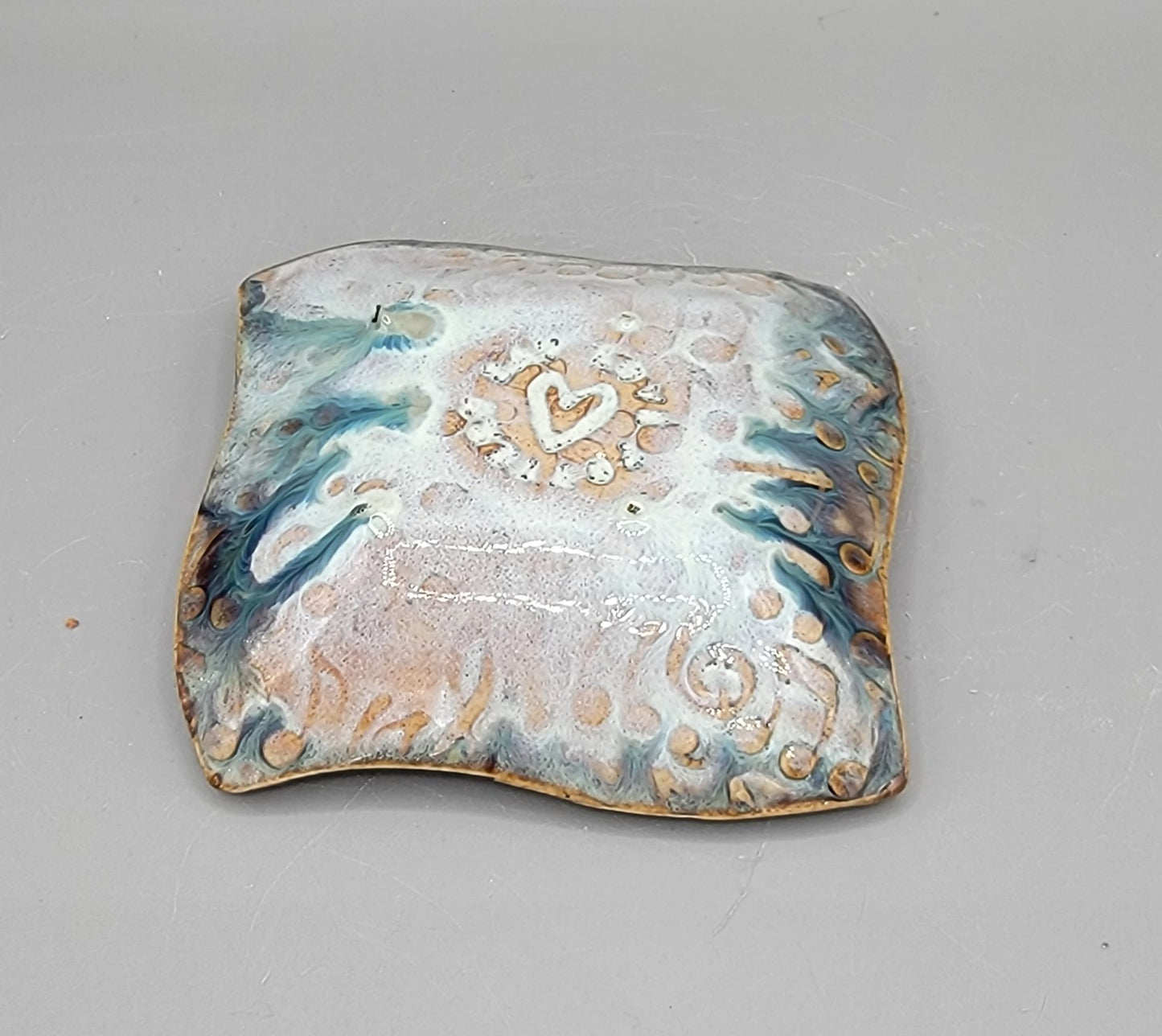 4 inch Imprinted BMFS Happy Goat Fancy Square Trinket Dish With Music Note Bottom