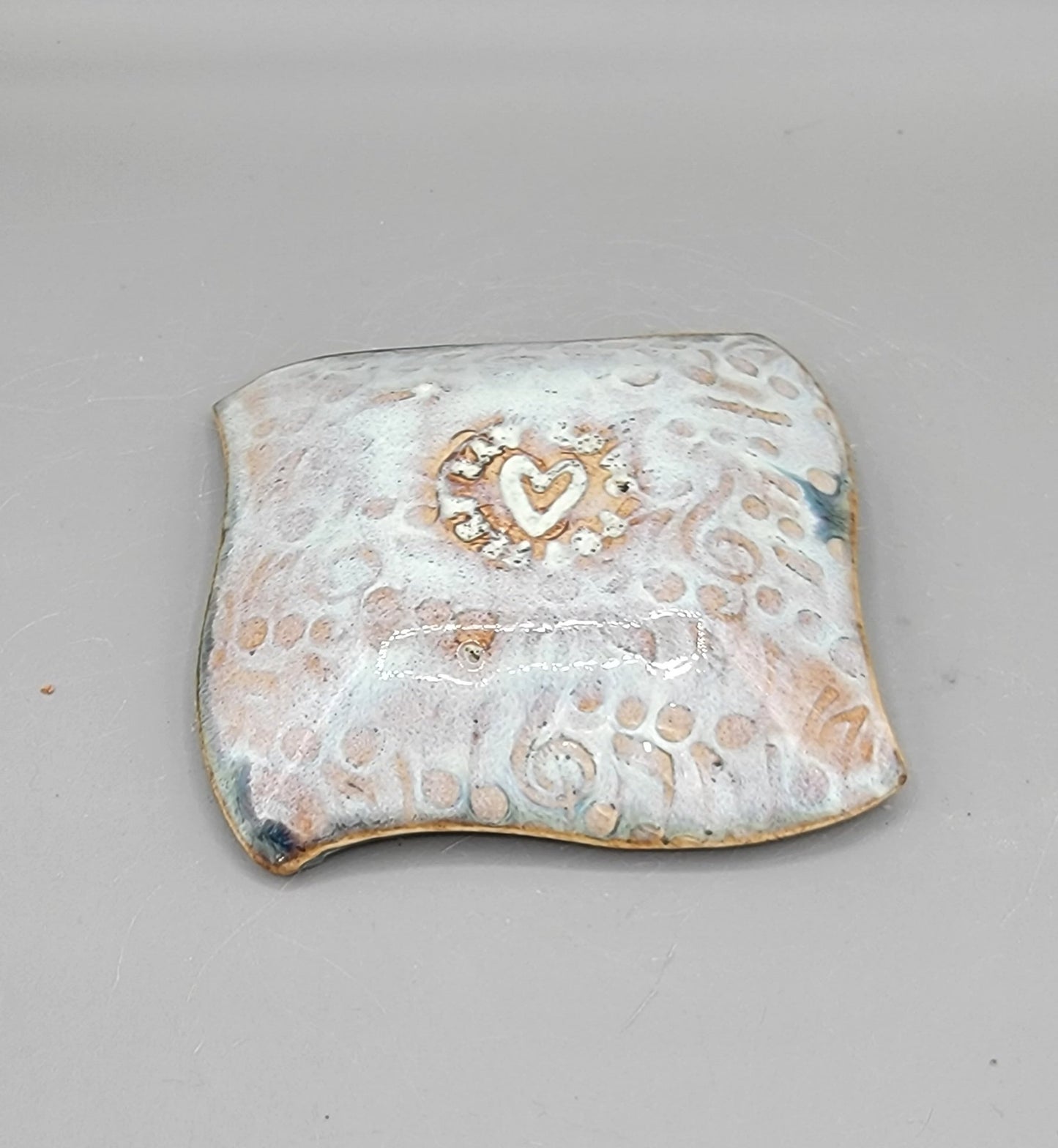 4 inch Imprinted BMFS Happy Goat Fancy Square Trinket Dish With Music Note Bottom