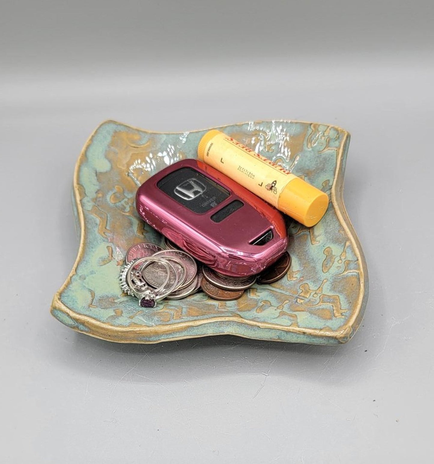 5 inch Embossed Tiny Dave’s Fancy Square Trinket Dish With Music Note Bottom