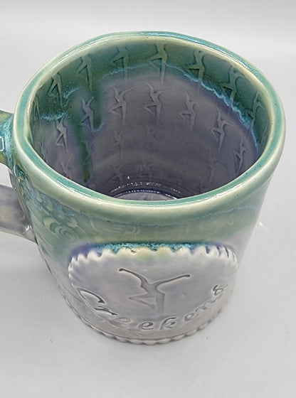 14-15 oz Hand Painted Embossed Camping Mug with Creekend Medallion