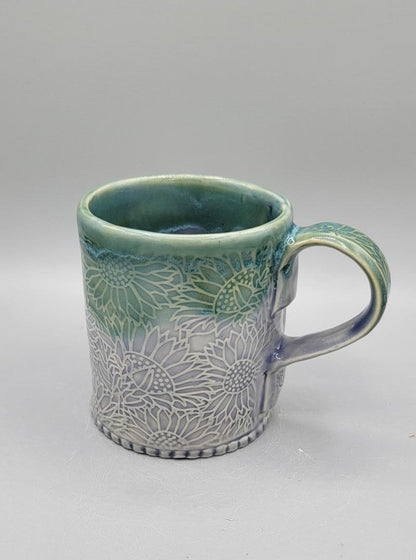 14-15 oz Embossed Sunflower Coffee Mug Alice Dreams