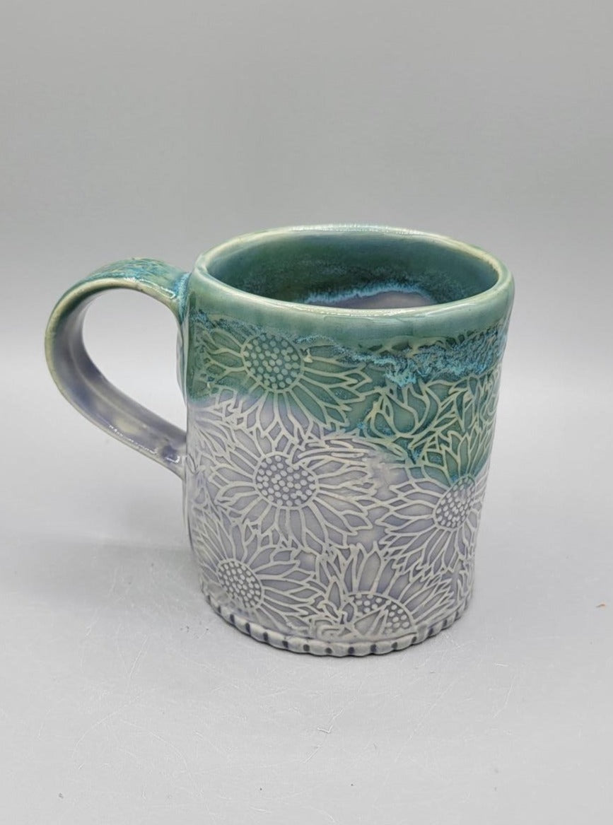 14-15 oz Embossed Sunflower Coffee Mug Alice Dreams