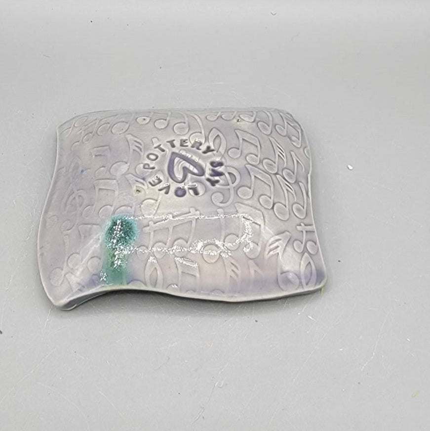 4 inch Embossed Music Notes Fancy Square Trinket Dish