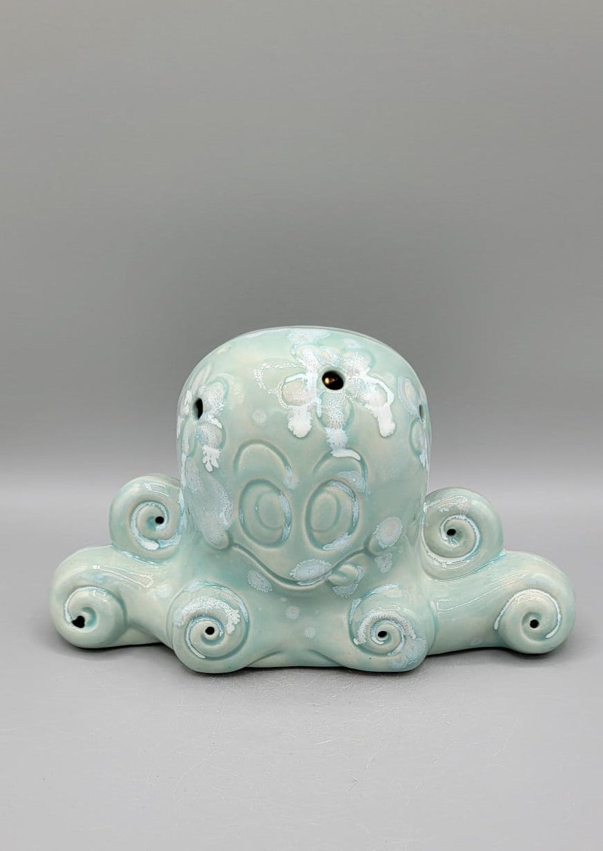 Cute Ceramic Octopus Covered in Flowers Luminary