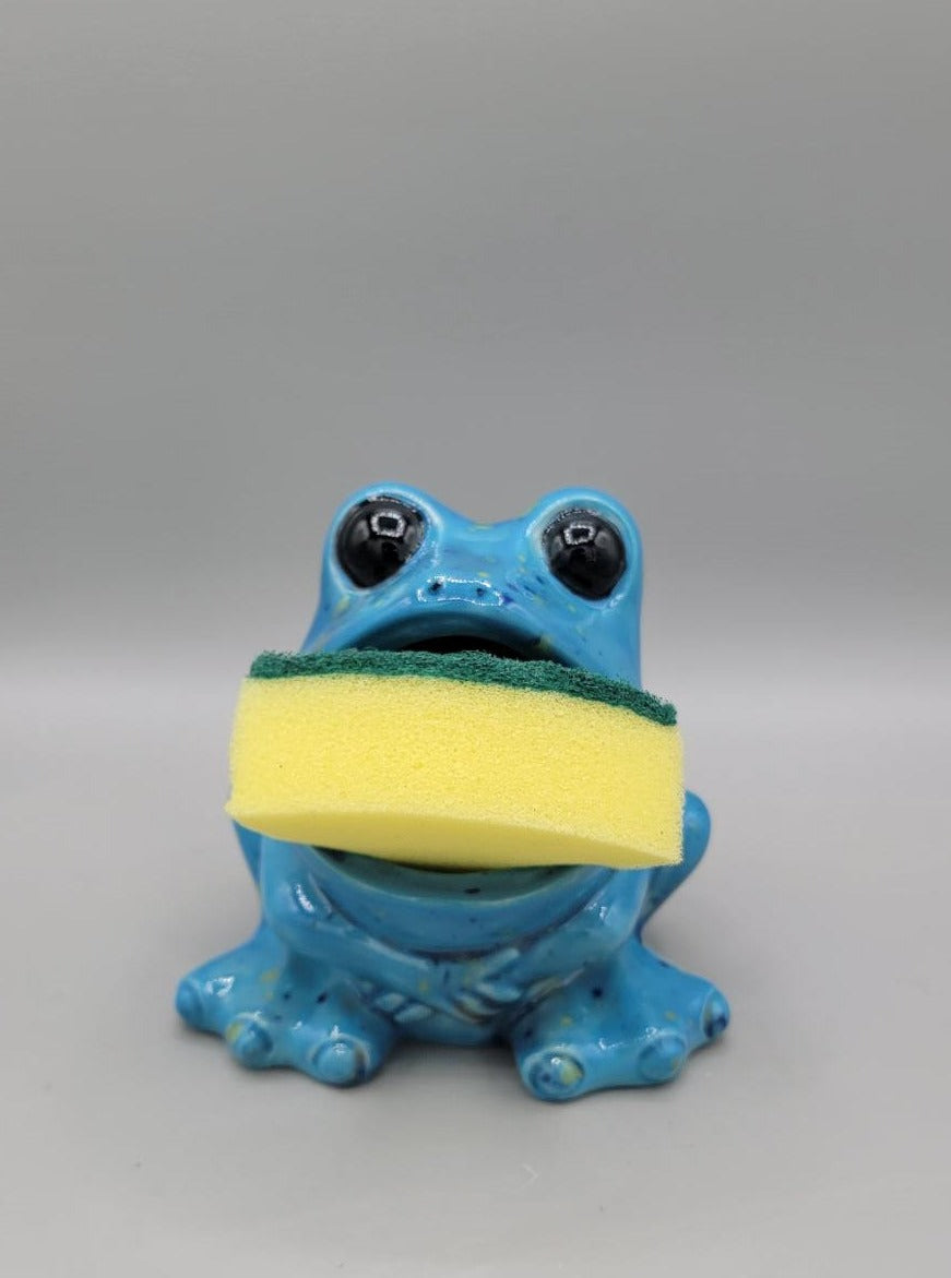 Blue Speckled Frog Sponge Holder