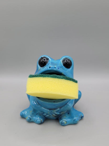 Blue Speckled Frog Sponge Holder
