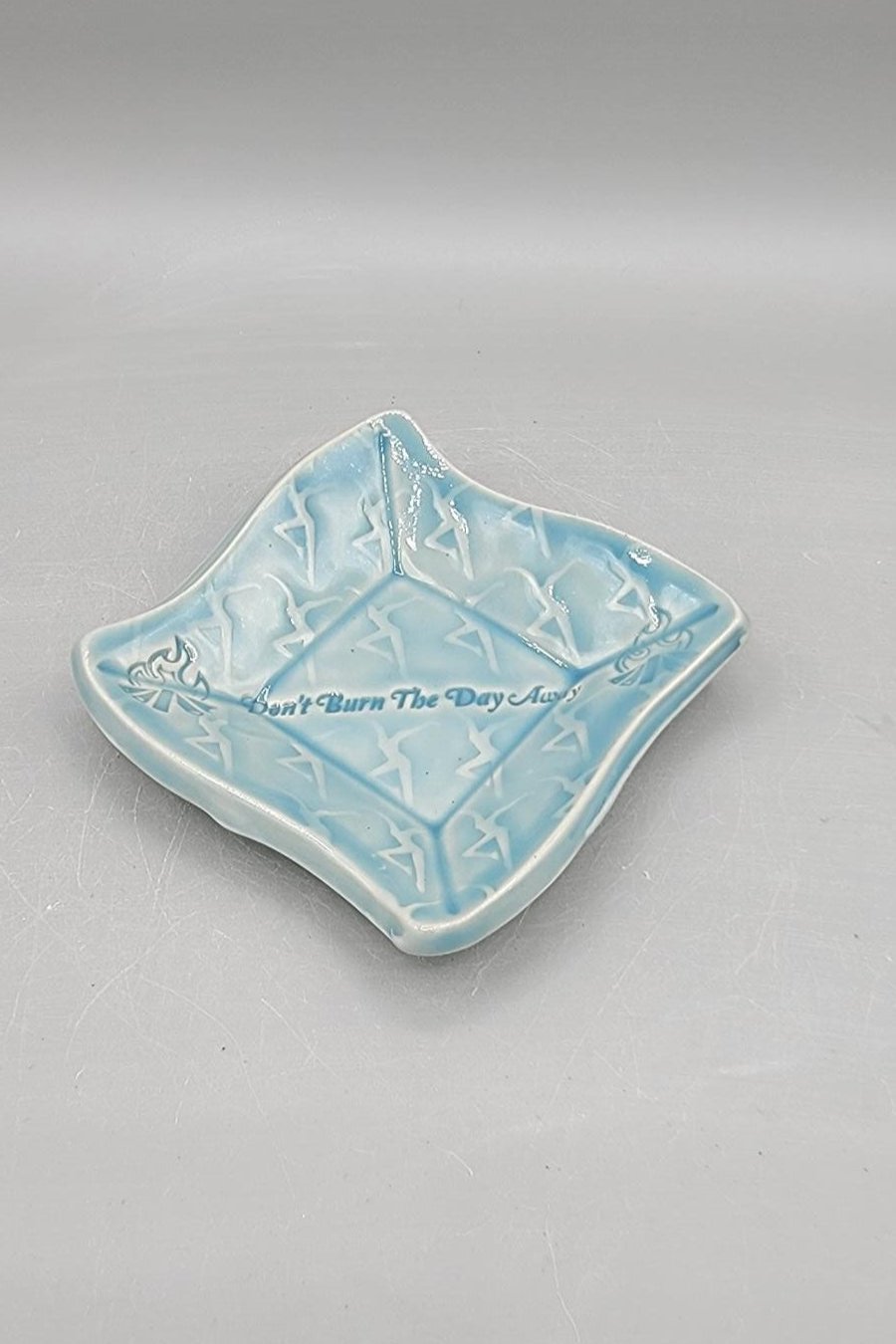 4 inch Embossed Dancer Don't Burn Fancy Square Trinket Dish