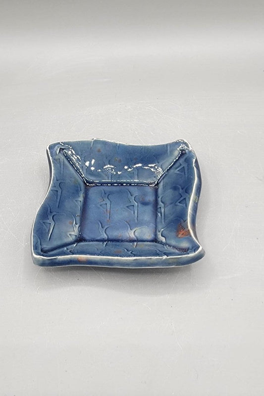 4 inch Embossed Dancer Fancy Square Trinket Dish