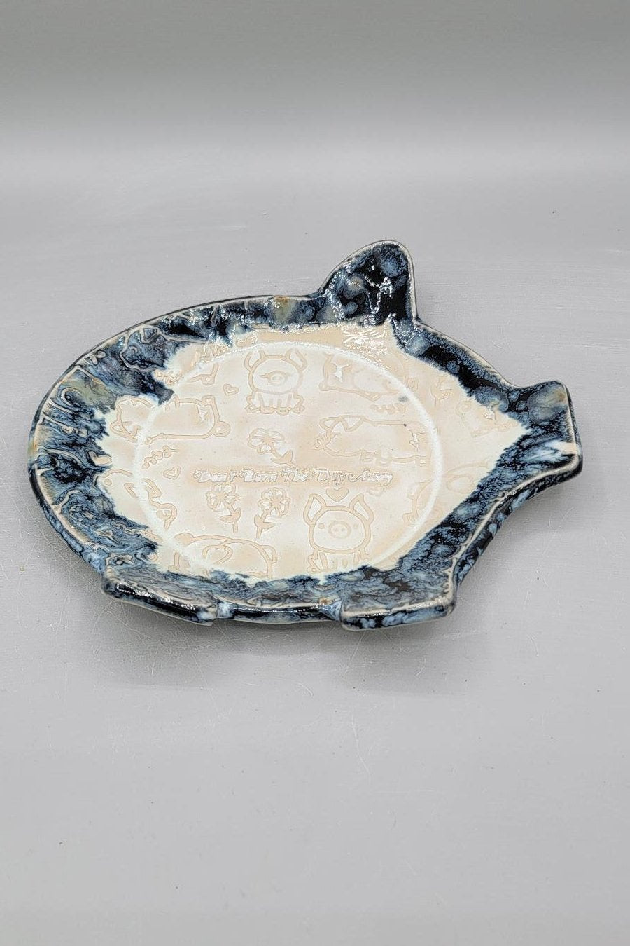 6.75x5.5 inch Embossed Pigs with Dancers Pig Trinket Dish #2