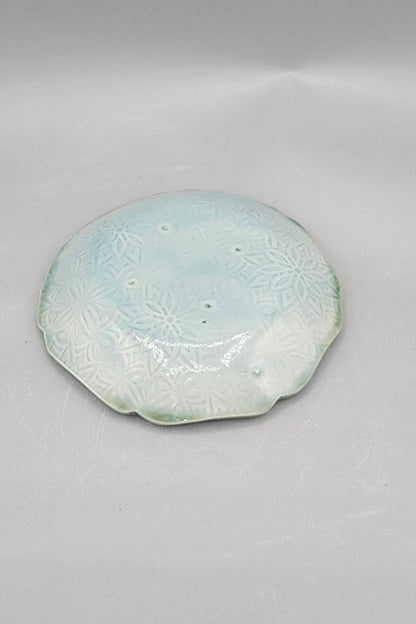 5 inch Embossed Dancer Scalloped Circle Trinket Dish