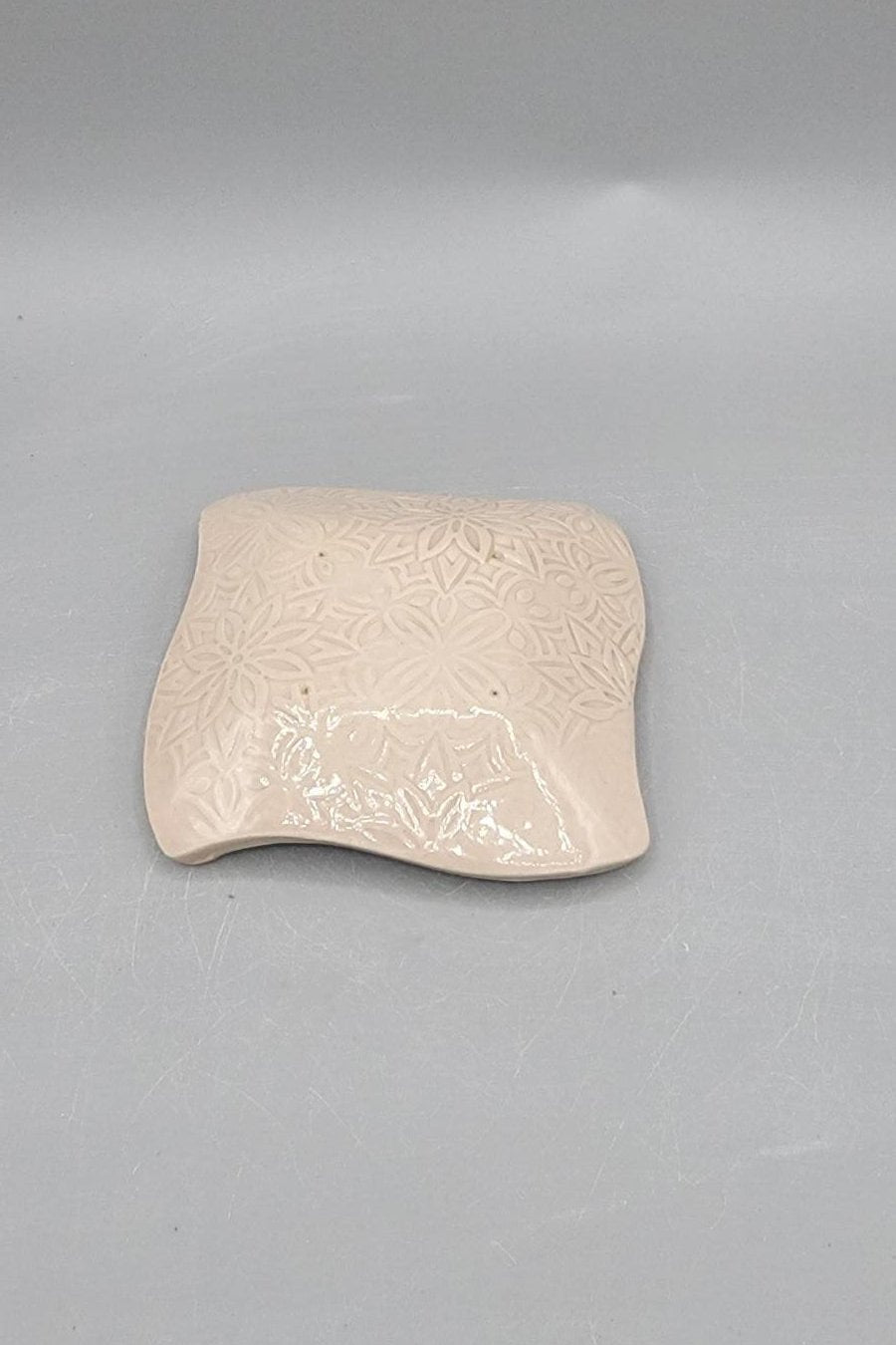 4 inch Embossed Dancer Don't Burn Fancy Square Trinket Dish