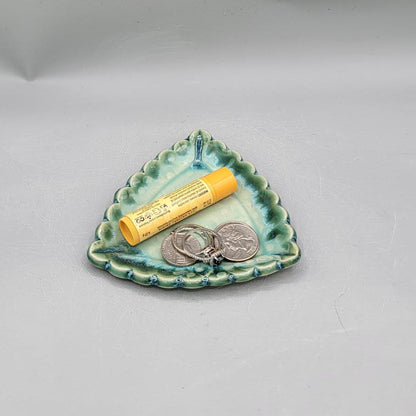 4 inch Embossed Music Notes Scalloped Triangle Trinket Dish