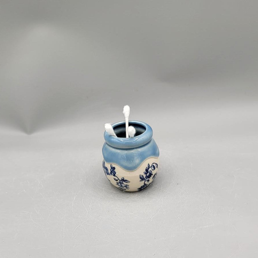 Light Blue Roses Small Honey Pot Jar