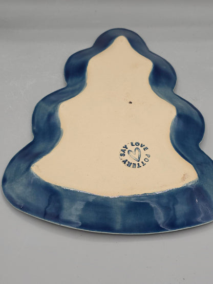 10 inch Large Tree Shaped Cardinals & Birch Plate