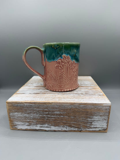 14-15 oz Embossed Flower Fields Ceramic Mug in Molly Dreams