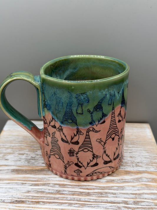 14-15 oz Mushroom & Gnome Ceramic Mug in Molly Dreams