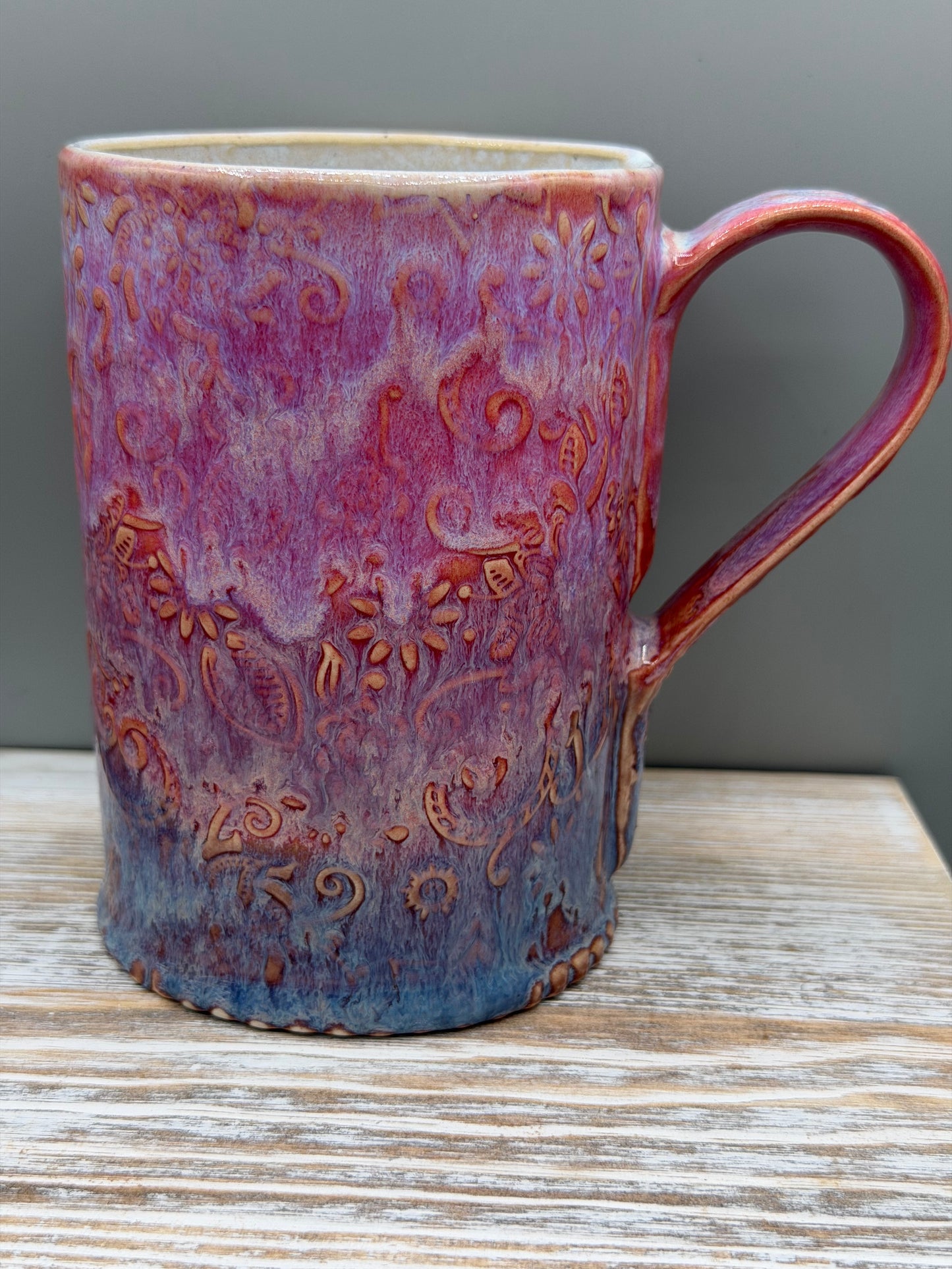 16-17 oz Embossed Mandala Ceramic Mug