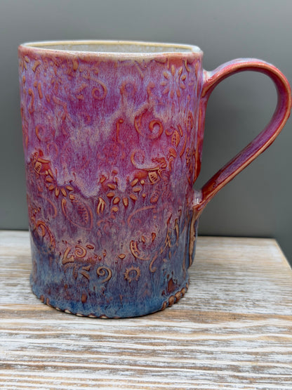 16-17 oz Embossed Mandala Ceramic Mug