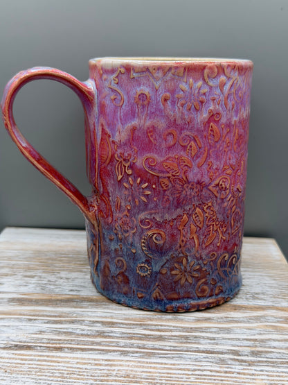 16-17 oz Embossed Mandala Ceramic Mug