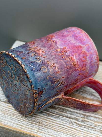 16-17 oz Embossed Mandala Ceramic Mug