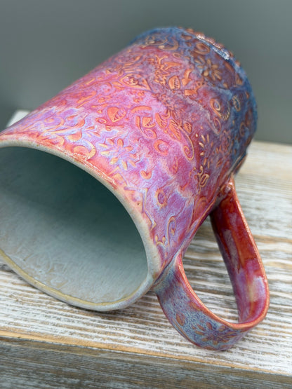 16-17 oz Embossed Mandala Ceramic Mug
