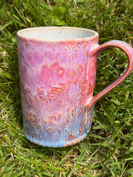 16-17 oz Embossed Mandala Ceramic Mug